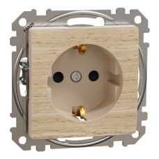 Контакт шуко, безвинтов монтаж, детска защита, бреза, Schneider Electric SDD180022U