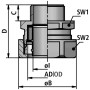 Накрайник USK-M, AD21, M 20x1.5мм, Flexa 15020330020
