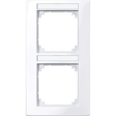 Двойна вертикална M-Plan, с надписни таблеки, активно бяло, гланц, Schneider Electric 513225