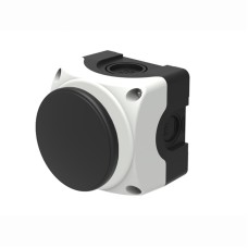 Бутониера, IP66/IP67/IP69K, 1 бутон ø60mm, с пружинно връщане, 72x72x56mm сиво/ черно, Scame 590.PBGI60