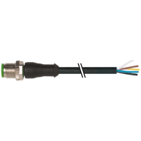 M12 male 0° A-cod. with cable / PUR 5x0.34 bk UL/CSA+drag ch. 15m, Murrelektronik 7000-12041-6351500