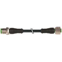 M12 male 0° / M12 female 0° A-cod. / PUR 5x0.34 bk UL/CSA+drag ch. 10m, Murrelektronik 7000-40041-6351000