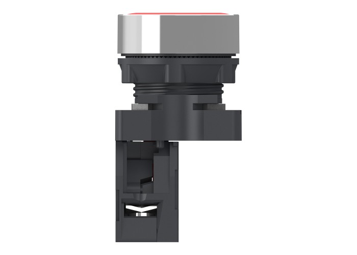 Цялостен бутон, Easy Harmony XA2, пластмасова глава, 22 mm, червен, 1NC, пружинно връщане, немаркиран, Schneider Electric XA2AA42