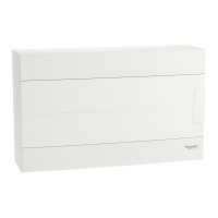 Easy9 EU enclosures Модулно табло, Easy9 EU, открит монтаж, 1 ред 18 модула, 2 клеми земя/нула, бяла врата, Schneider Electric EZ9EUD118