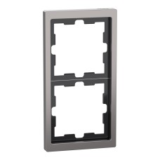 Двойна вертикална рамка D-Life, камък, никел металик, Schneider Electric MEG4020-6550