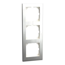 Тройна декоративна вертикална рамка M-PURE DECOR, стомана, Schneider Electric MEG4030-3646