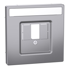 Преден панел за мултимедийна розетка с държач за етикет, стомана, System Design, Schneider Electric MEG4250-6036