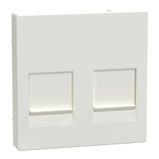 Преден панел за 2 отвора, модулен жак, полярно бял, гланциран, System M, Schneider Electric MEG4562-0319