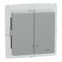 Капак за двоен ключ, Merten System M, 2-gang с индикаторно прозорче, IP44, алуминий, Schneider Electric MEG3424-0460