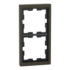 Двойна вертикална рамка D-Life, камък, мока металик, Schneider Electric MEG4020-6552