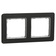 Декоративна рамка, двойна, драскан титан, Schneider Electric SDD372802U