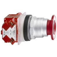 Бутон тип "гъба" червена, Ø41 mm, 30мм, 2 позиции, 1 NC, Harmony 9001K, Schneider Electric 9001KR9RH6