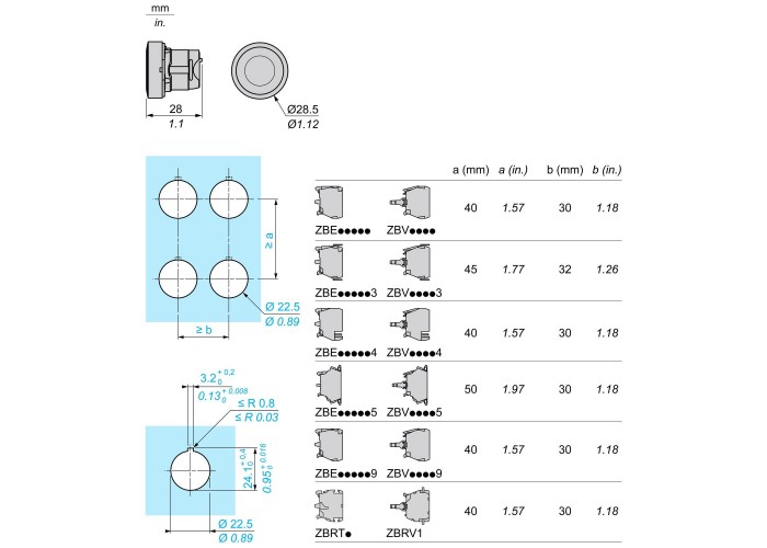 Глава за бутон, пластмасова, Ø22 жълта, пружинно връщане, без маркировка, Harmony XB5, Schneider Electric ZB5AA5