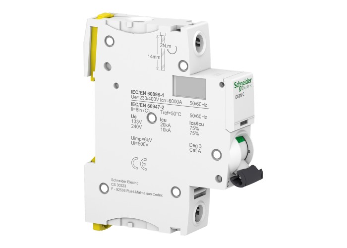 Schneider Electric A9F74125 - Acti 9 iC60 N (10 kA) - Миниатюрен автоматичен прекъсвач - 1P - 25A - крива C