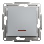 Еднополючен ключ с глим-лампа, 10AX безвинтов монтаж, стомана, Asfora, Schneider Electric EPH1400162