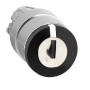 Schneider Electric ZB4BG3 - Harmony XB4 - Глава за превключвател с ключ, Ø22, 3-позиции със задържане, ключ 455