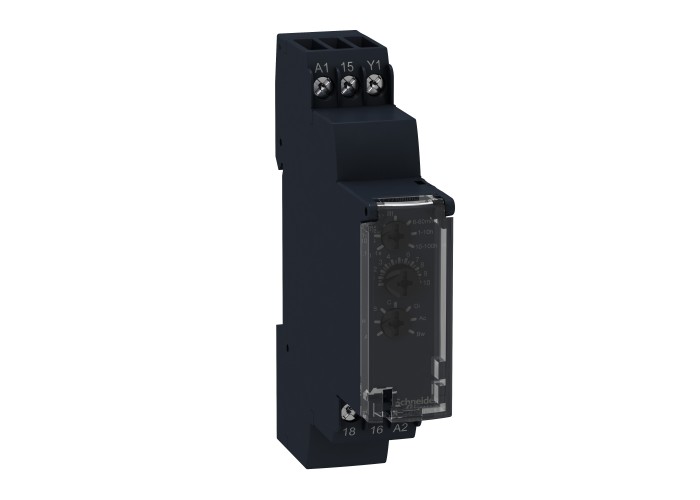 Schneider Electric RE17RMMU - Harmony Timer Relays - Harmony, Модулно реле за време, 8 A, 1 CO, 1 s..100 h, мултифункционално, 24 V DC / 24...240 V AC/DC