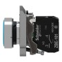 Schneider Electric XB4BA61 - Harmony XB4 - Бутон, метален, равен, син, 22 мм, пружинно връщане, без маркировка, 1 NO