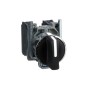 Schneider Electric XB4BD53 - Harmony XB4 - Селекторен превключвател с къса черна ръкохватка, метален, черен, 22мм, 3 позиции, пружинно връщане, 2NO