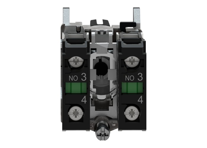 Schneider Electric XB4BD53 - Harmony XB4 - Селекторен превключвател с къса черна ръкохватка, метален, черен, 22мм, 3 позиции, пружинно връщане, 2NO