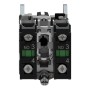 Schneider Electric XB4BD53 - Harmony XB4 - Селекторен превключвател с къса черна ръкохватка, метален, черен, 22мм, 3 позиции, пружинно връщане, 2NO
