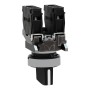 Schneider Electric XB4BD53 - Harmony XB4 - Селекторен превключвател с къса черна ръкохватка, метален, черен, 22мм, 3 позиции, пружинно връщане, 2NO