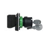 Schneider Electric XB5AG21 - Harmony XB5 - Селекторен превключвател с ключ 455, пластмаса, черен, 22мм, 2 позиции, със задържане, 1 NO