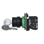 Schneider Electric XB5AG21 - Harmony XB5 - Селекторен превключвател с ключ 455, пластмаса, черен, 22мм, 2 позиции, със задържане, 1 NO