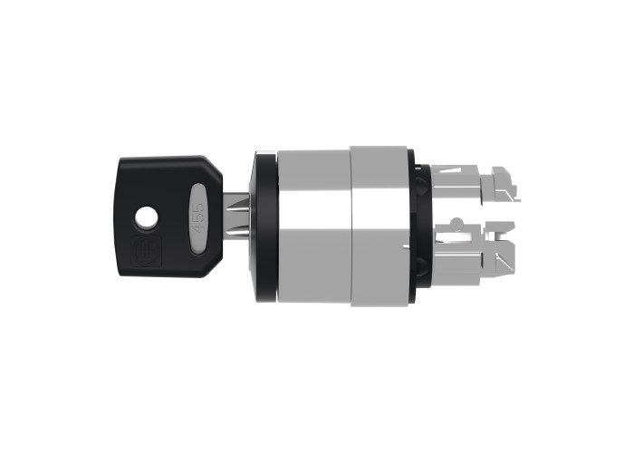 Schneider Electric ZB4BG3 - Harmony XB4 - Глава за превключвател с ключ, Ø22, 3-позиции със задържане, ключ 455