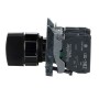 Schneider Electric XB4BD53 - Harmony XB4 - Селекторен превключвател с къса черна ръкохватка, метален, черен, 22мм, 3 позиции, пружинно връщане, 2NO