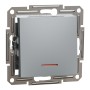 Еднополючен ключ с глим-лампа, 10AX безвинтов монтаж, стомана, Asfora, Schneider Electric EPH1400162