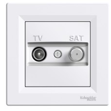 TV-SAT розетка крайна, бял, Asfora, Schneider Electric EPH3400121
