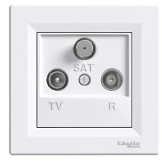 TV-R-SAT розетка крайна, 1dB, бял, Asfora, Schneider Electric EPH3500121
