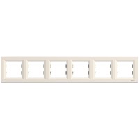 Декоративна рамка 6 елемента хоризонтална, крема, Asfora, Schneider Electric EPH5800623