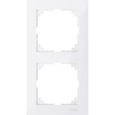 Двумодулна декоративна рамка M-PURE, полярно бяло, Merten System M, Schneider Electric MTN4020-3619