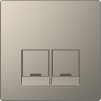 Schneider Electric MTN4572-6050 - Merten System Design - Преден панел 2 отвора за SЕ RJ45-конектор, никел металик, Sys. Design