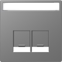 Merten System Design Ценрална плоча/Капаче с 2 RJ45 излаза и поле за етикет, Schneider Electric MTN4574-6036
