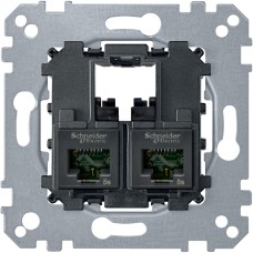 Компютърна розетка 2XRJ45 кат.5е UTP, Merten System M, Schneider Electric MTN4575-0002