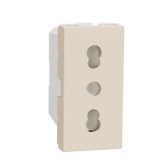 Контакт италиански стандарт 16A 2P+E, 1 модул, New Unica, Schneider Electric NU302344