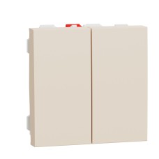 Сериен девиаторен ключ, 10А, 2 модула, слонова кост, New Unica, Schneider Electric NU321344