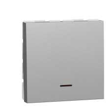 Двуполюсен ключ 32А с индикаторна лампа, за бойлер, алуминий, New Unica, Schneider Electric NU323230S