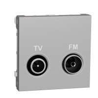 Розетка TV R, единствена, 2 модула, алуминий, New Unica, Schneider Electric NU345130