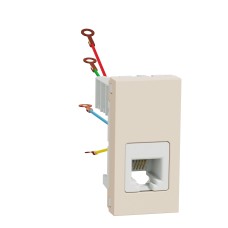 Телефонна розетка RJ12, 1 конектор, 1 модул, New Unica, Schneider Electric NU349144