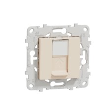 RJ45, кат.5 UTP розетка с монтажна рамка, 2 модула, слонова кост, New Unica, Schneider Electric NU541144
