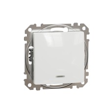 Девиаторен ключ 10AX син индикаторен LED, бял, Schneider Electric SDD111106L Sedna Design & Elements