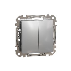 Сериен бутон 10A, алуминий, Schneider Electric SDD113118 Sedna Design & Elements