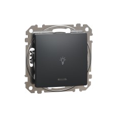 Еднополюсен бутон 10A син индикаторен LED символ Лампа, антрацит, Schneider Electric SDD114132L Sedna Design & Elements