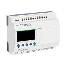 Schneider Electric SR2B201FU - Zelio Logic - Компактен логически модул с часовник,, 20 ВХ/ИЗХ, 100 240 VAC