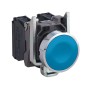 Schneider Electric XB4BA61 - Harmony XB4 - Бутон, метален, равен, син, 22 мм, пружинно връщане, без маркировка, 1 NO