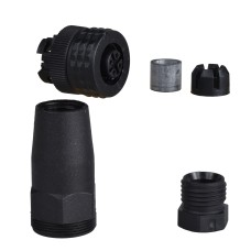 Накрайник M12, 4 pin, прав, кабелен вход Pg 7, Telemecanique XZCC12FDP40B - OsiSense XU